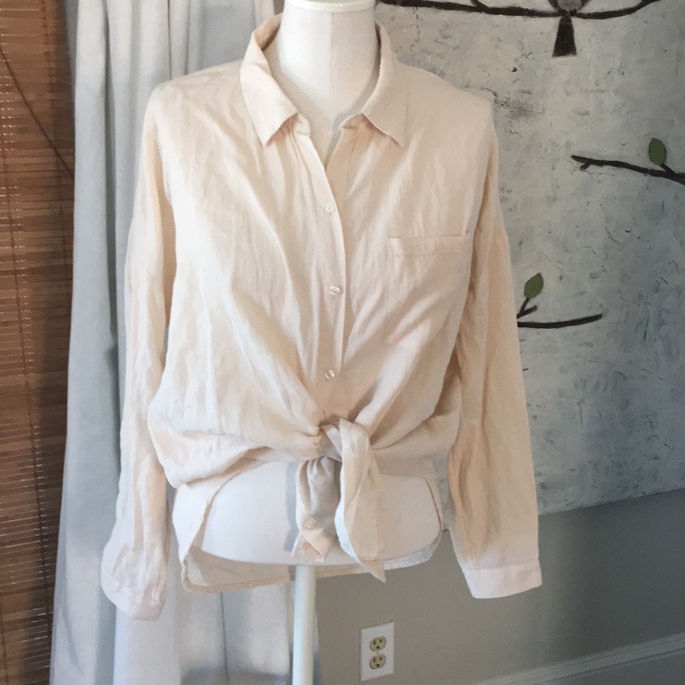 Boutique Tie Button Down Blouse NEW XS